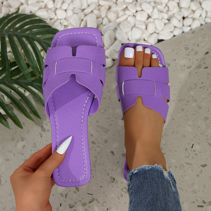 Tongs Plates Légères Unies pour Femmes