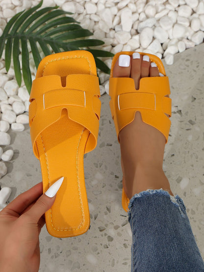 Tongs Plates Légères Unies pour Femmes