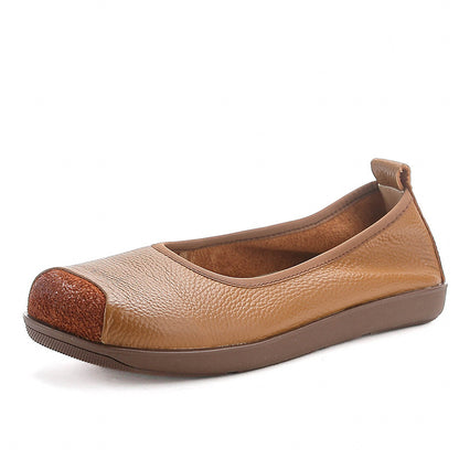 Chaussures en Cuir Véritable à Talon Plat