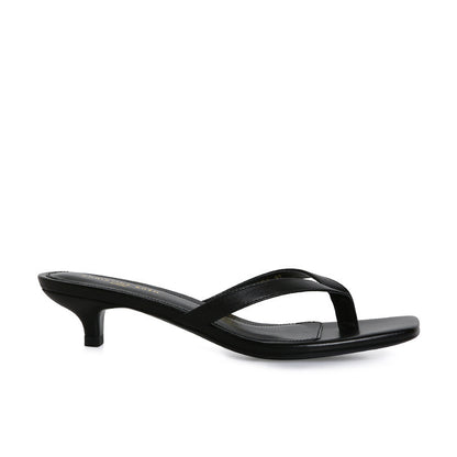 Tongs en Cuir pour Femmes à Bout Carré