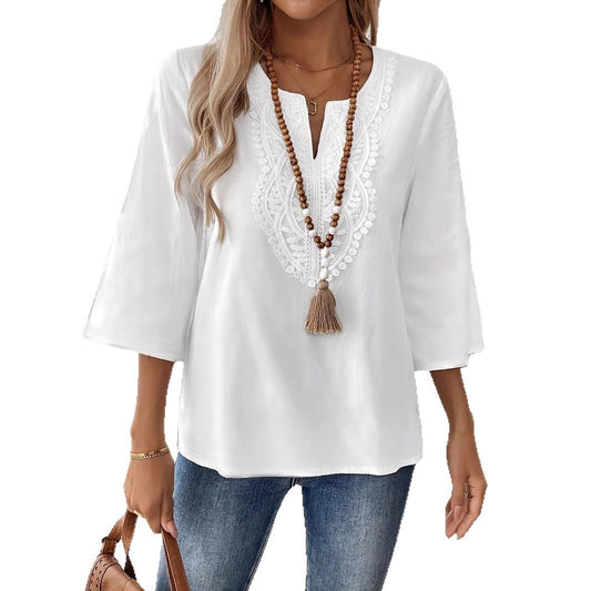 Chemise Élégante Unie à Coupe Ample – Style Chic et Décontracté