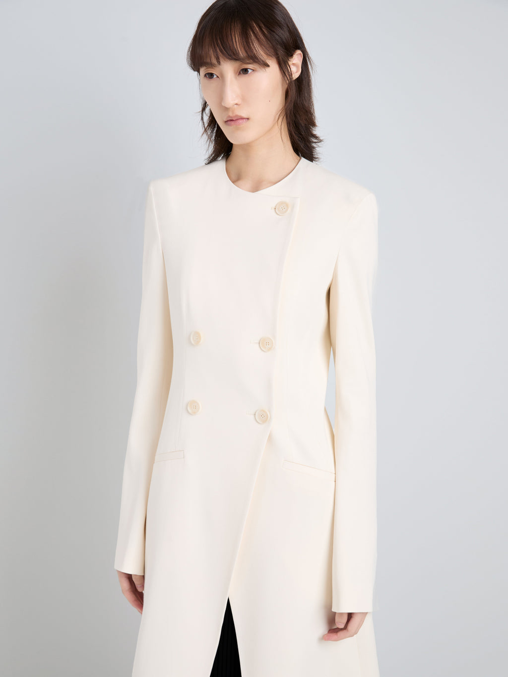 Anouk Women's Coat | Satin Back Crepe, Double-Breasted 1