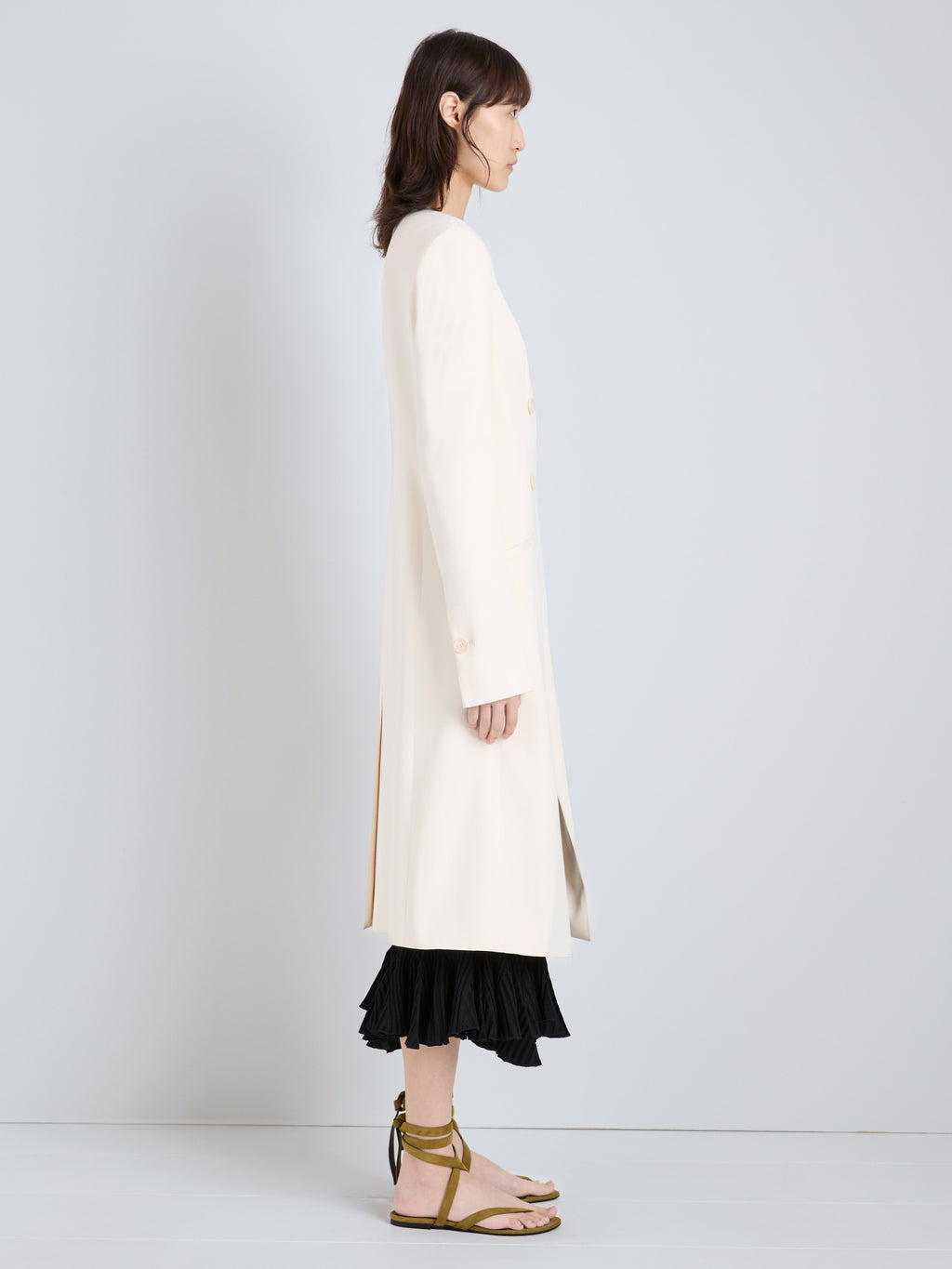 Anouk Women's Coat | Satin Back Crepe, Double-Breasted 3