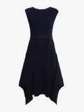 Ava Women's Black Dress | Rib Knit, Slim Fit, Sleeveless 0