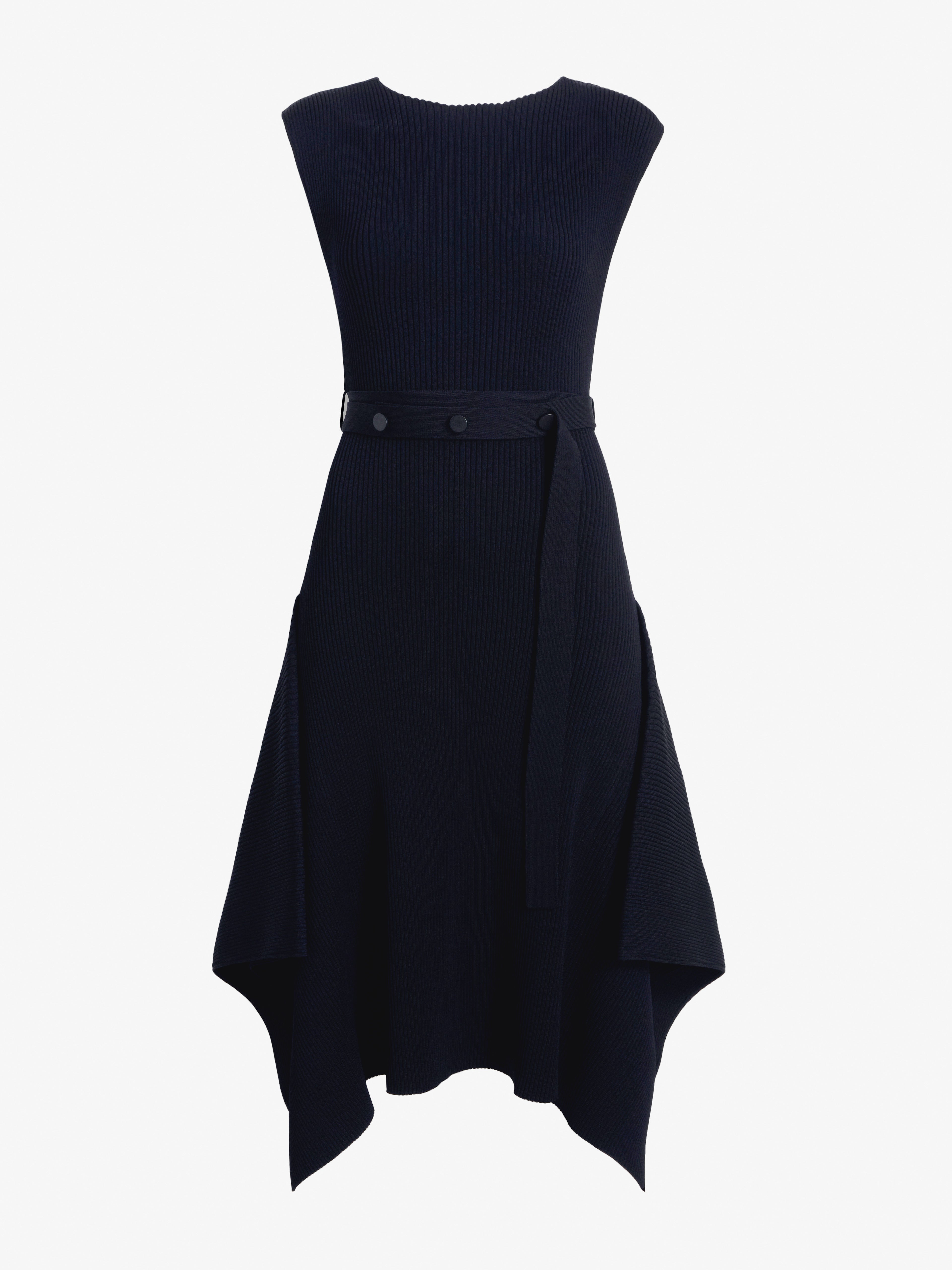 Ava Women's Black Dress | Rib Knit, Slim Fit, Sleeveless 0