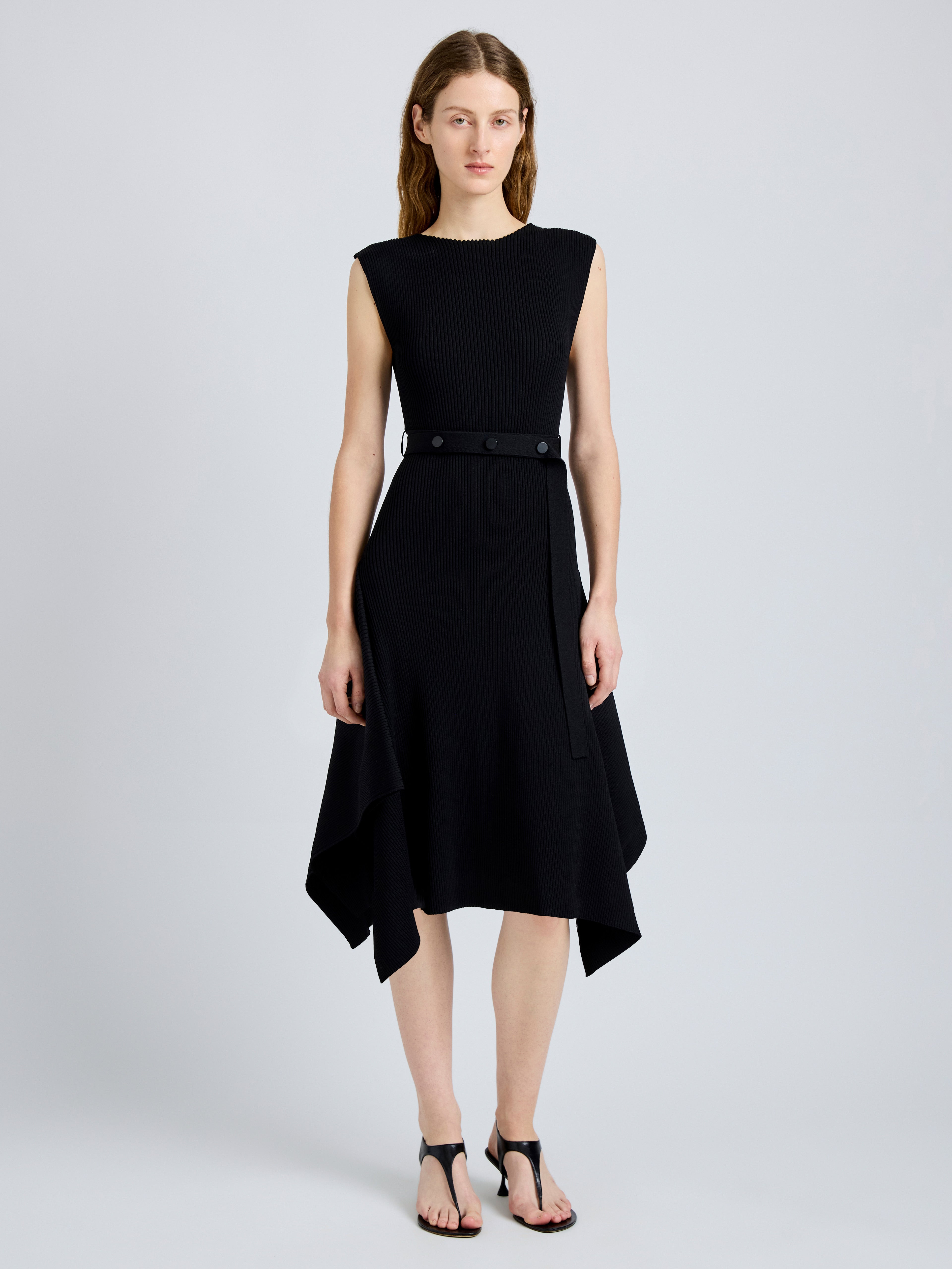 Ava Women's Black Dress | Rib Knit, Slim Fit, Sleeveless 1