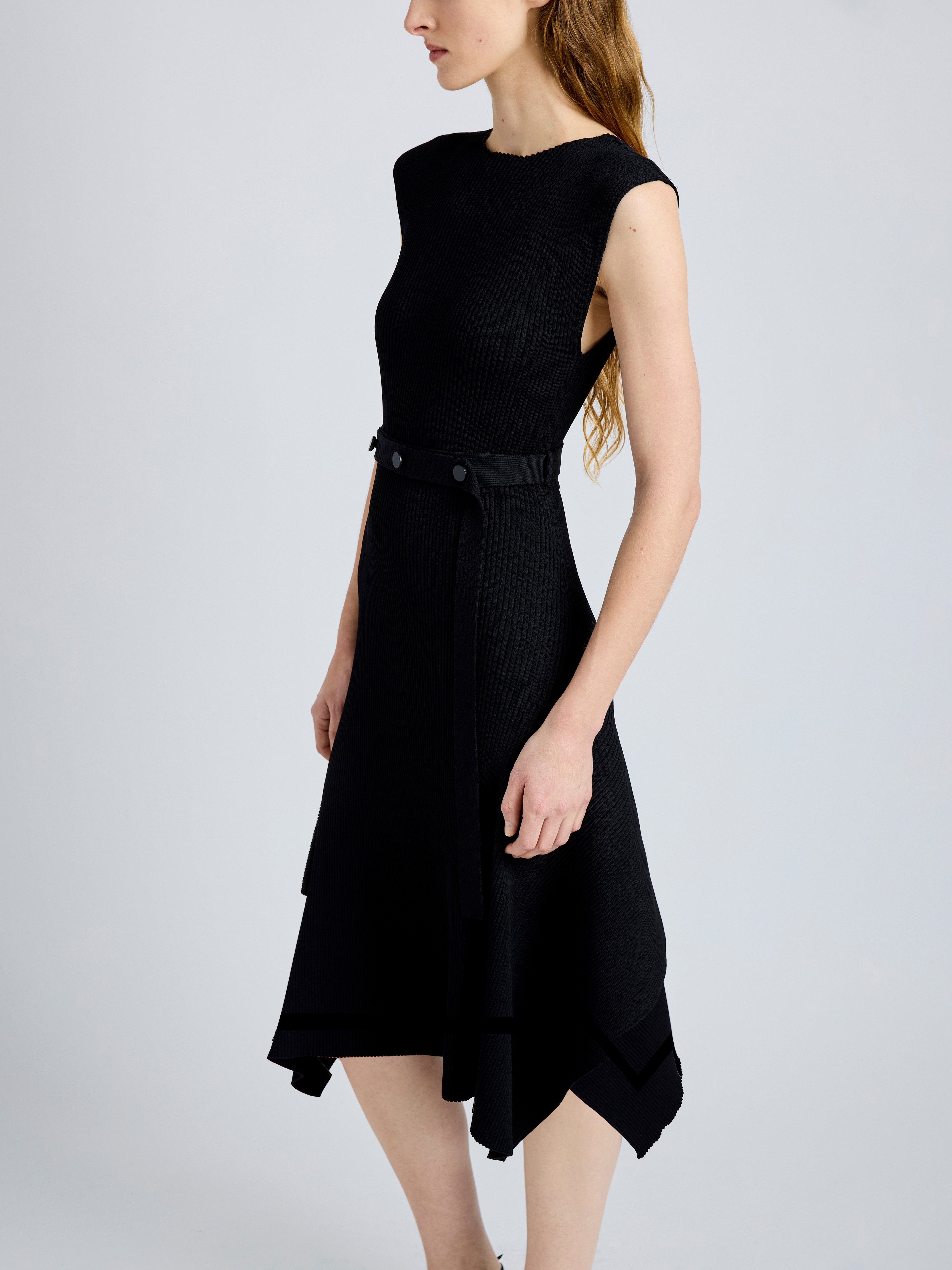 Ava Women's Black Dress | Rib Knit, Slim Fit, Sleeveless 2