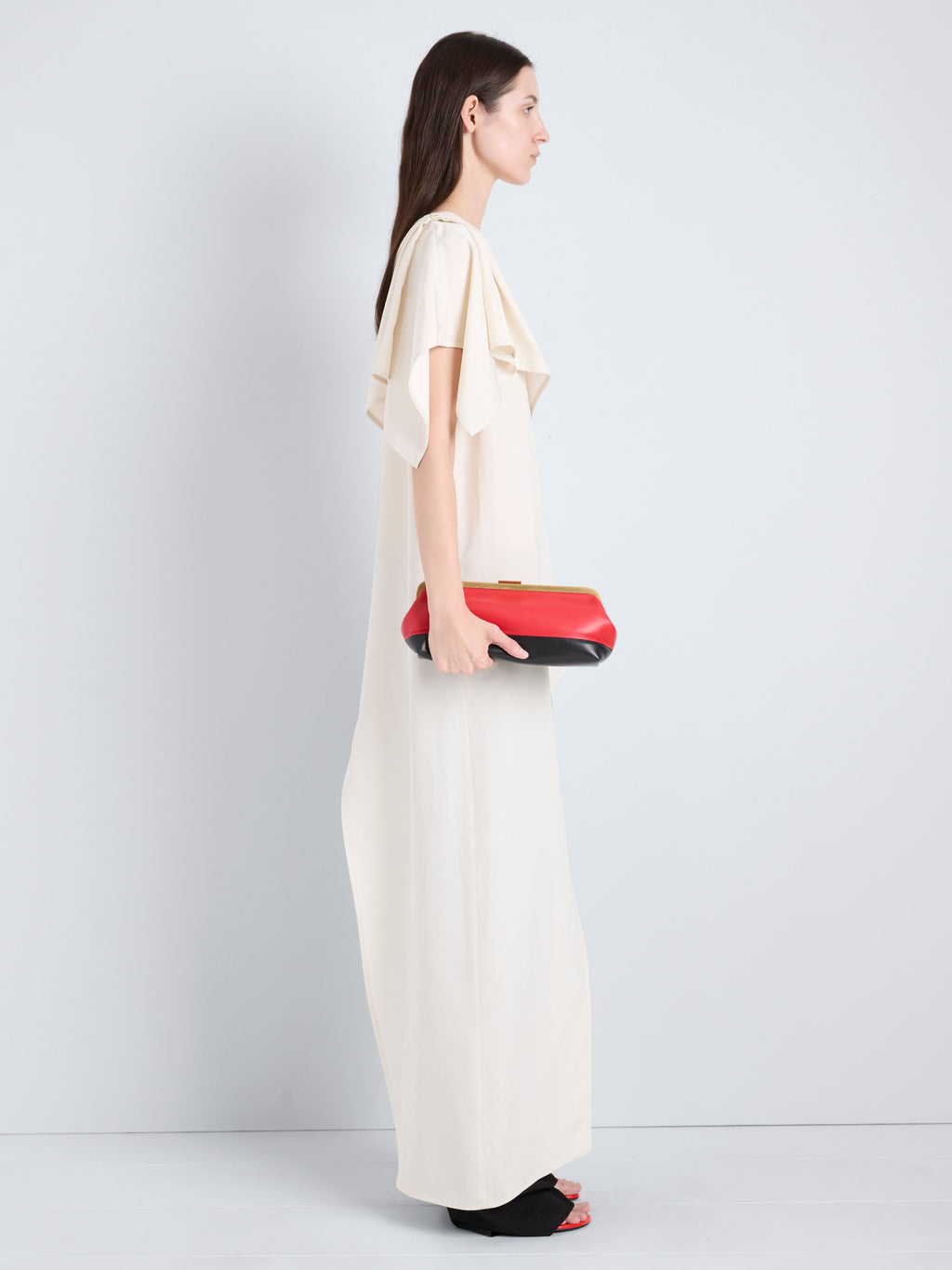 Ava Women's Clutch Bag | Striped Nappa Leather, Elegant Hand-held 1