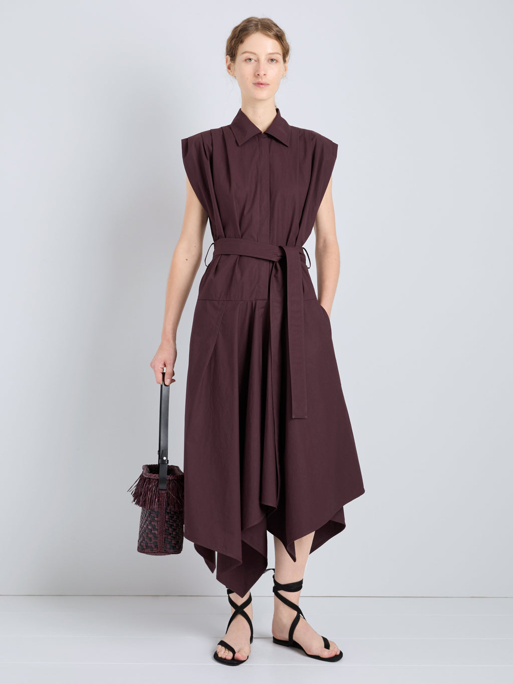 Ava Women's Dress | Classic Cotton, Asymmetrical Hem 1