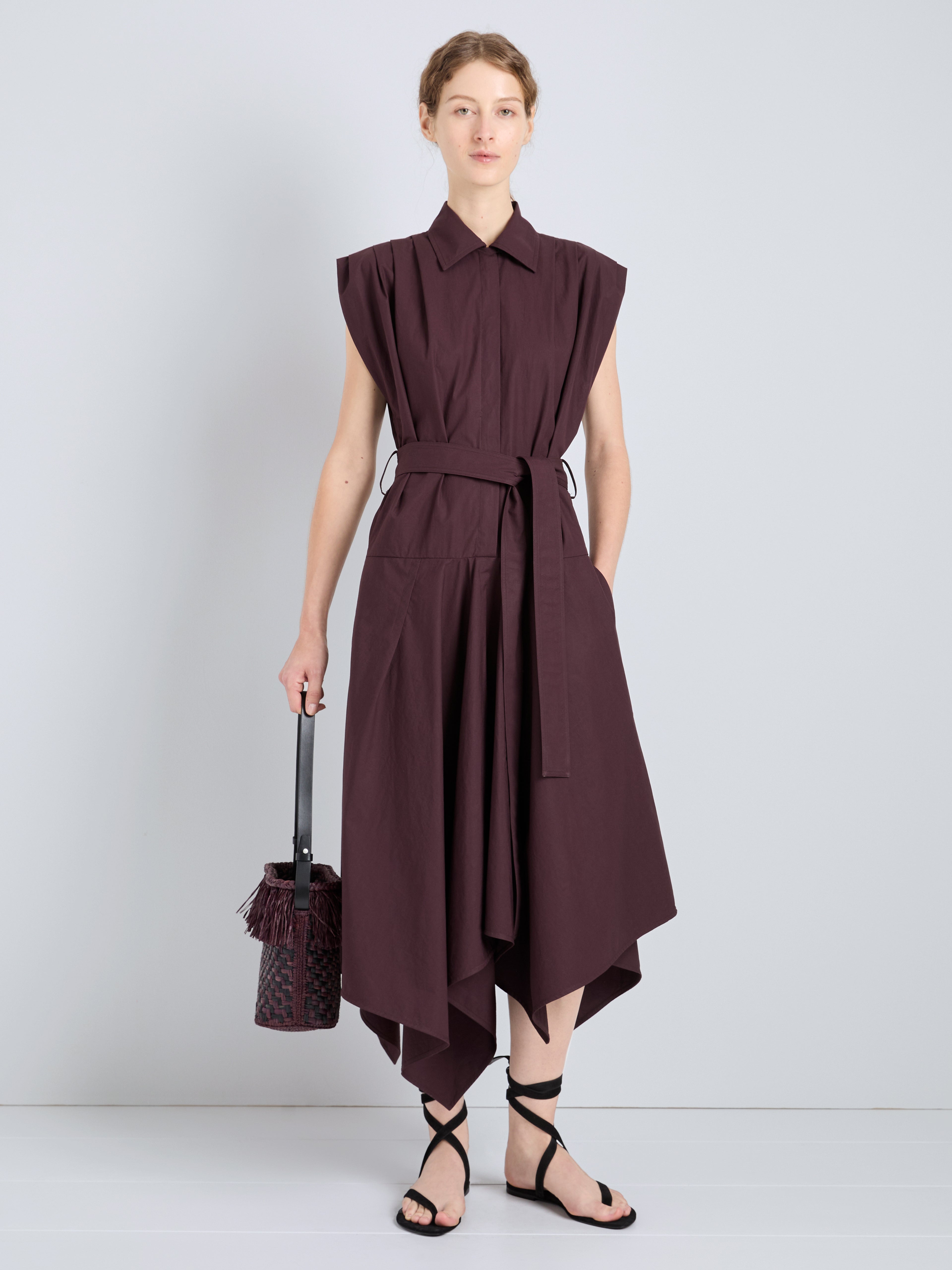 Ava Women's Dress | Classic Cotton, Asymmetrical Hem 1