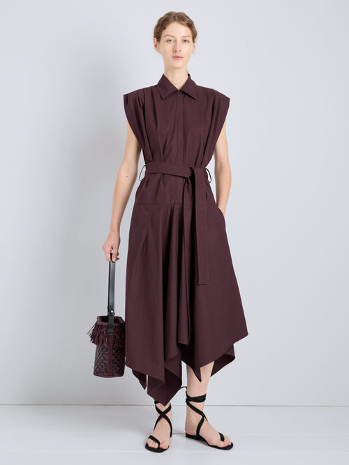 Ava Women's Dress | Classic Cotton, Asymmetrical Hem 1
