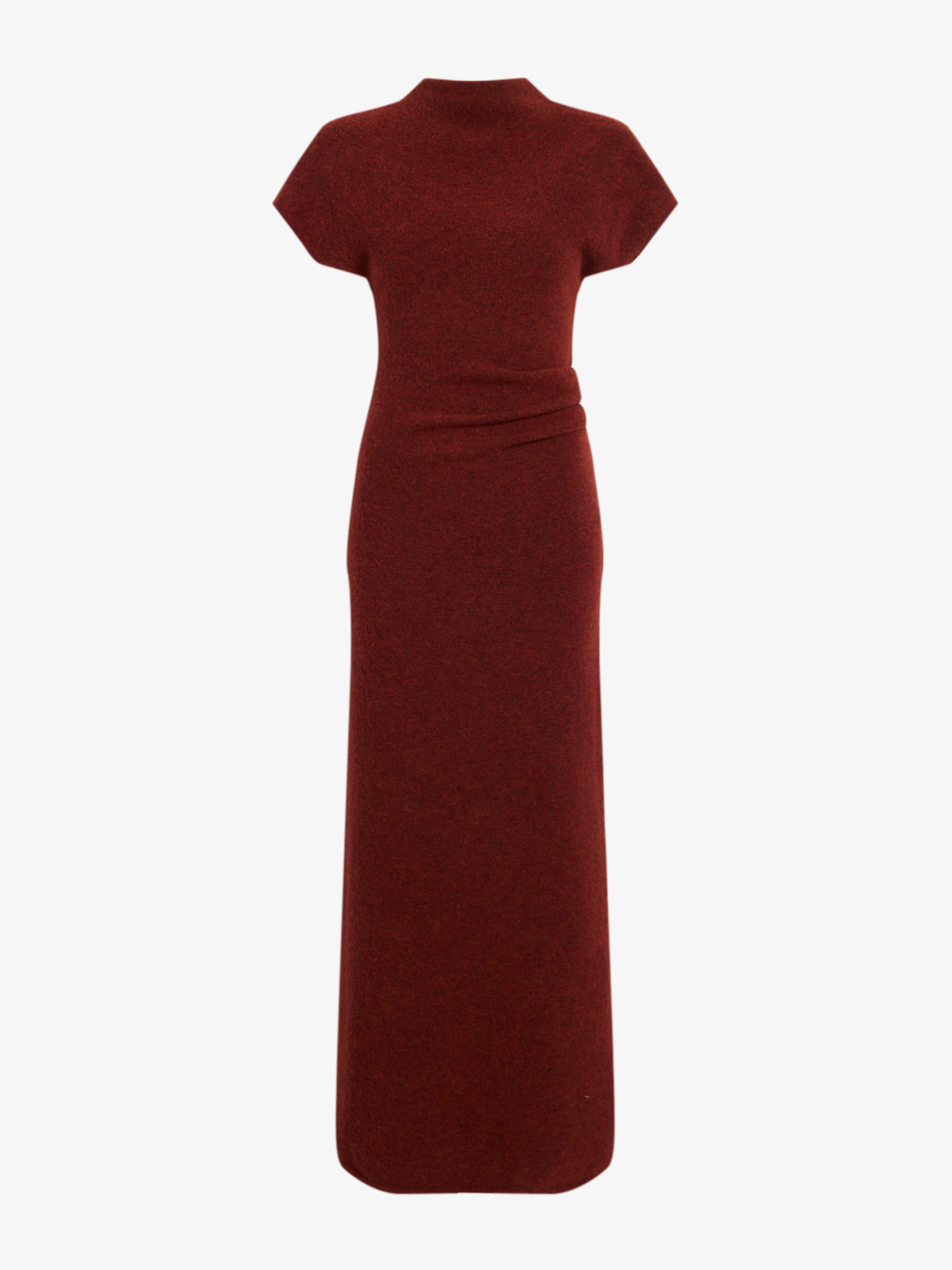 Ava Women's Dress | Clean Boiled Wool, Slim Fit Ankle-Length 0