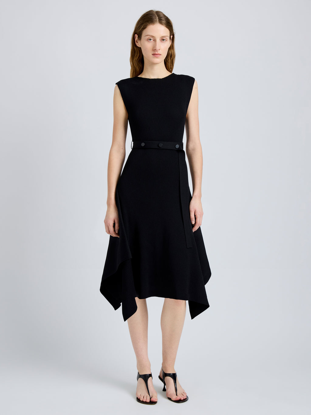 Ava Women's Dress | Rib Knit with Self-Tie Belt 1