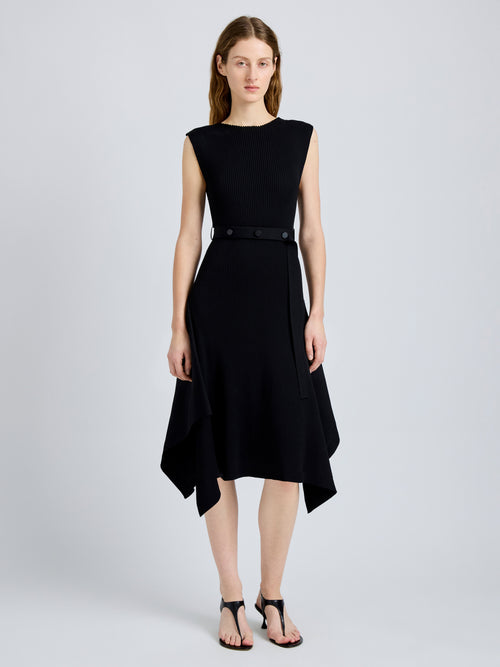 Ava Women's Dress | Rib Knit with Self-Tie Belt 1