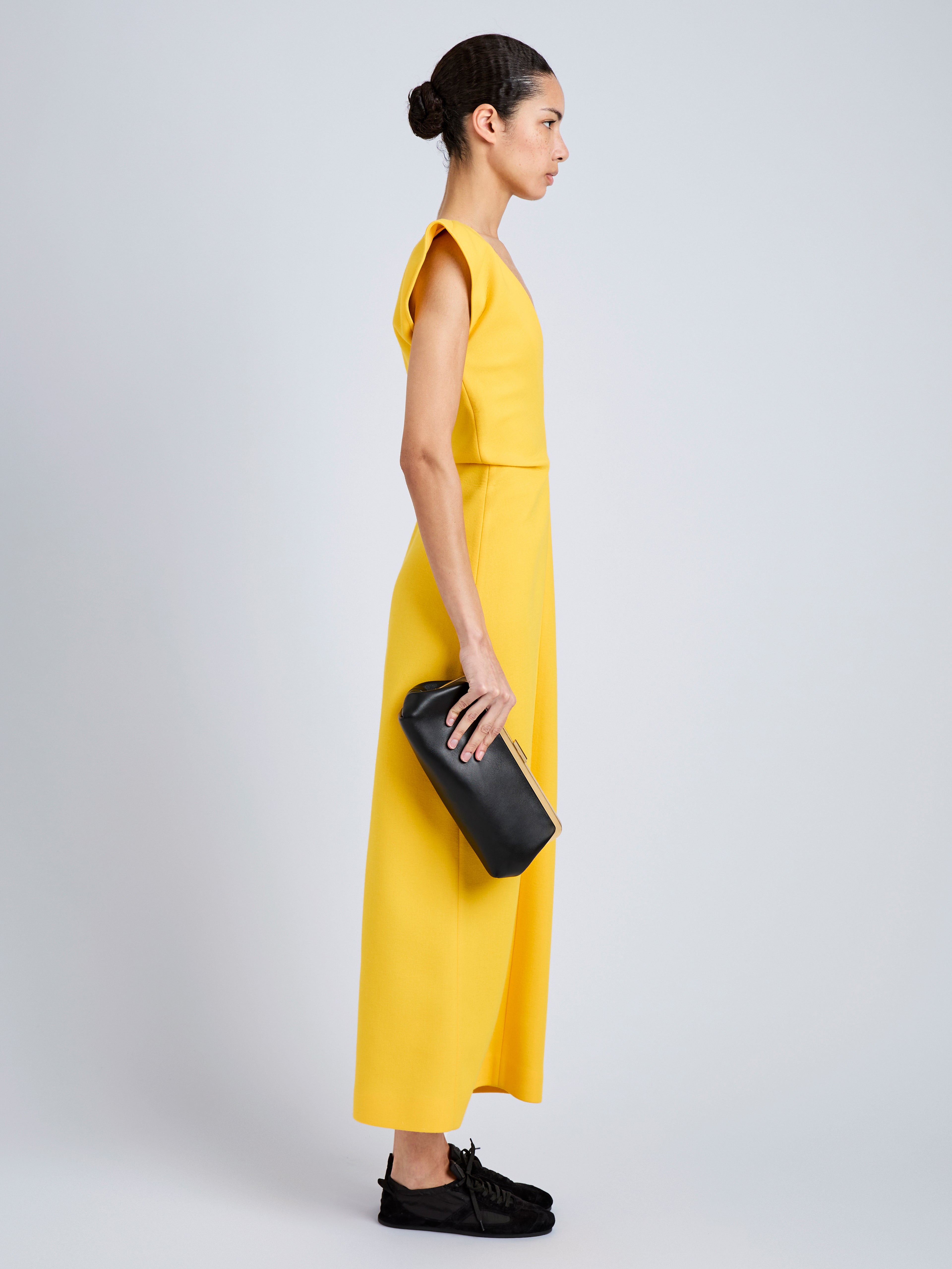 Ava Women's Gold Clutch Bag | Nappa Leather, Vintage Design 1