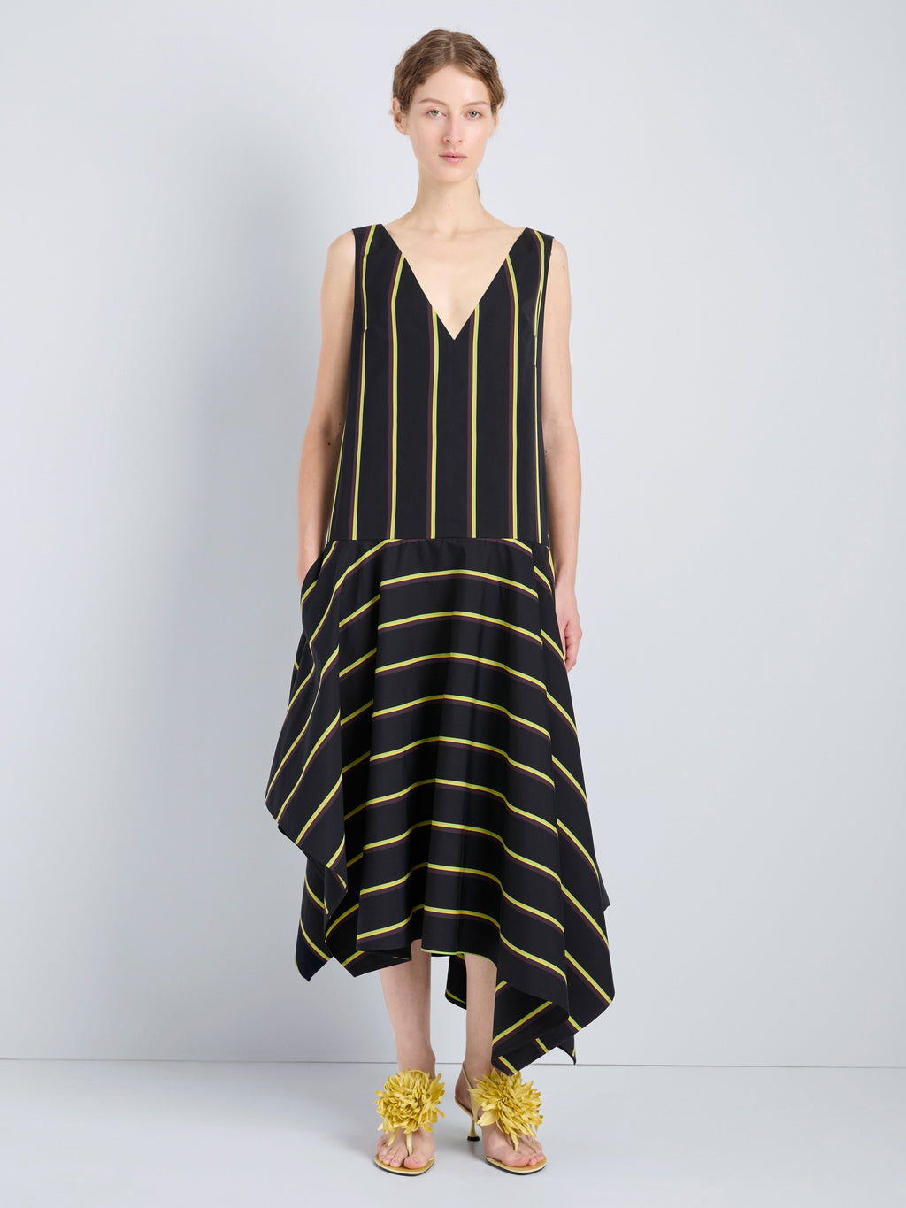 Bella Women's Shirt Dress | Cotton Silk Blend, Asymmetrical Hem 1