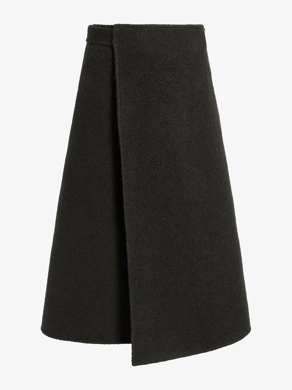 Bodhi Women's Black Midi Skirt | High-Waisted Boucle Twill A-Line 0