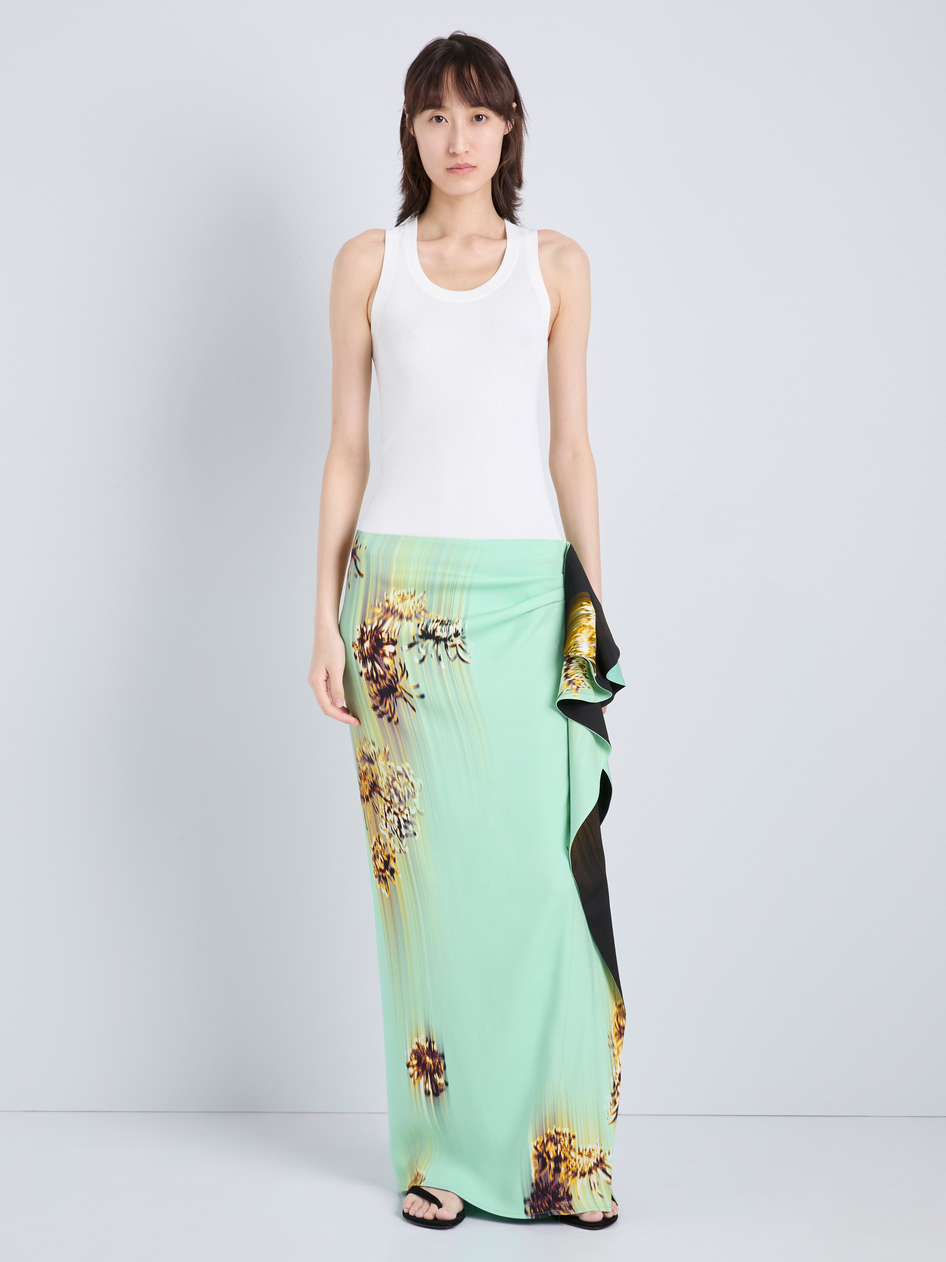 Cella Women's Midi Skirt | Double Printed Viscose Cady with Cascading Ruffle 1