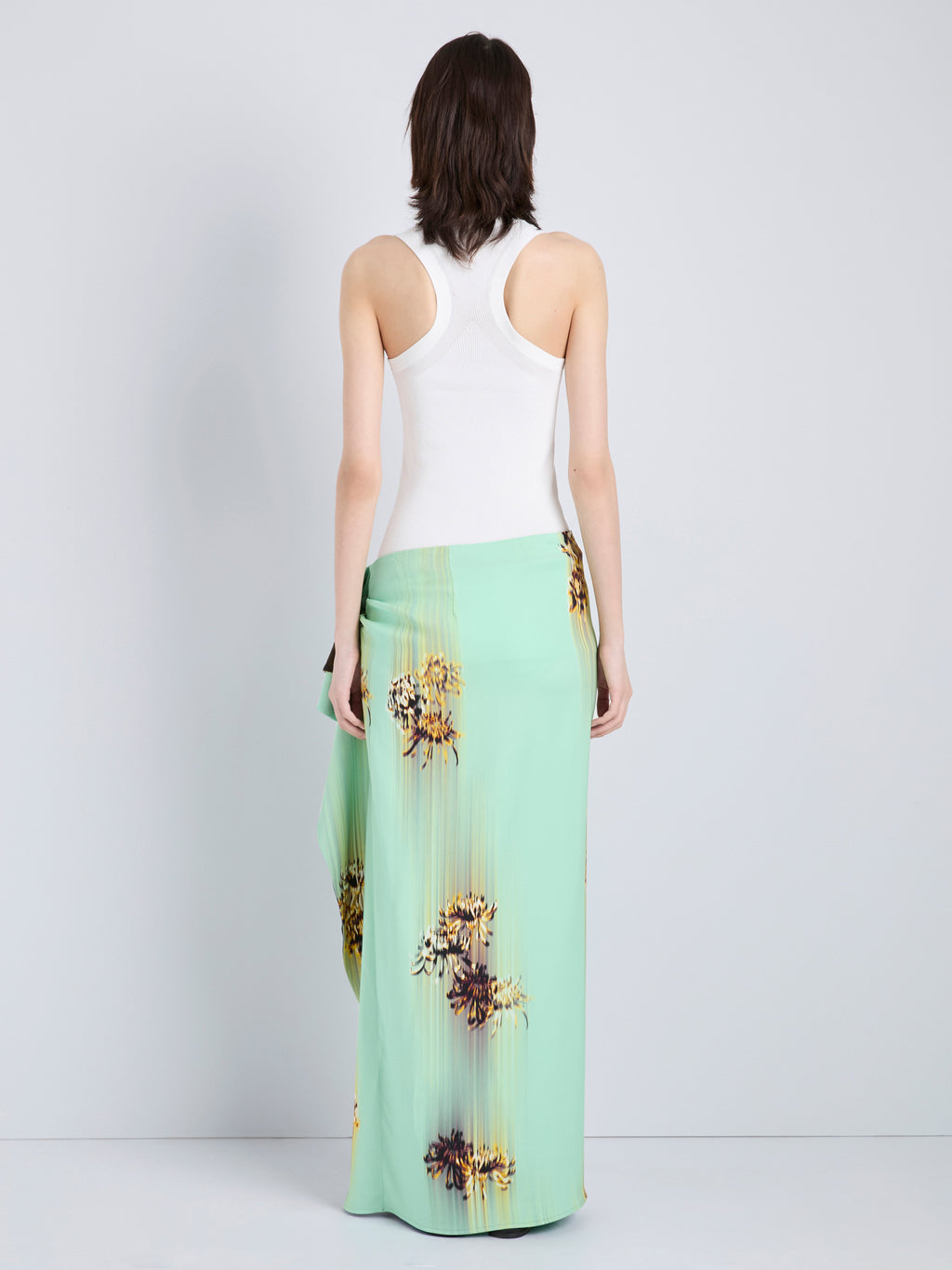 Cella Women's Midi Skirt | Double Printed Viscose Cady with Cascading Ruffle 3