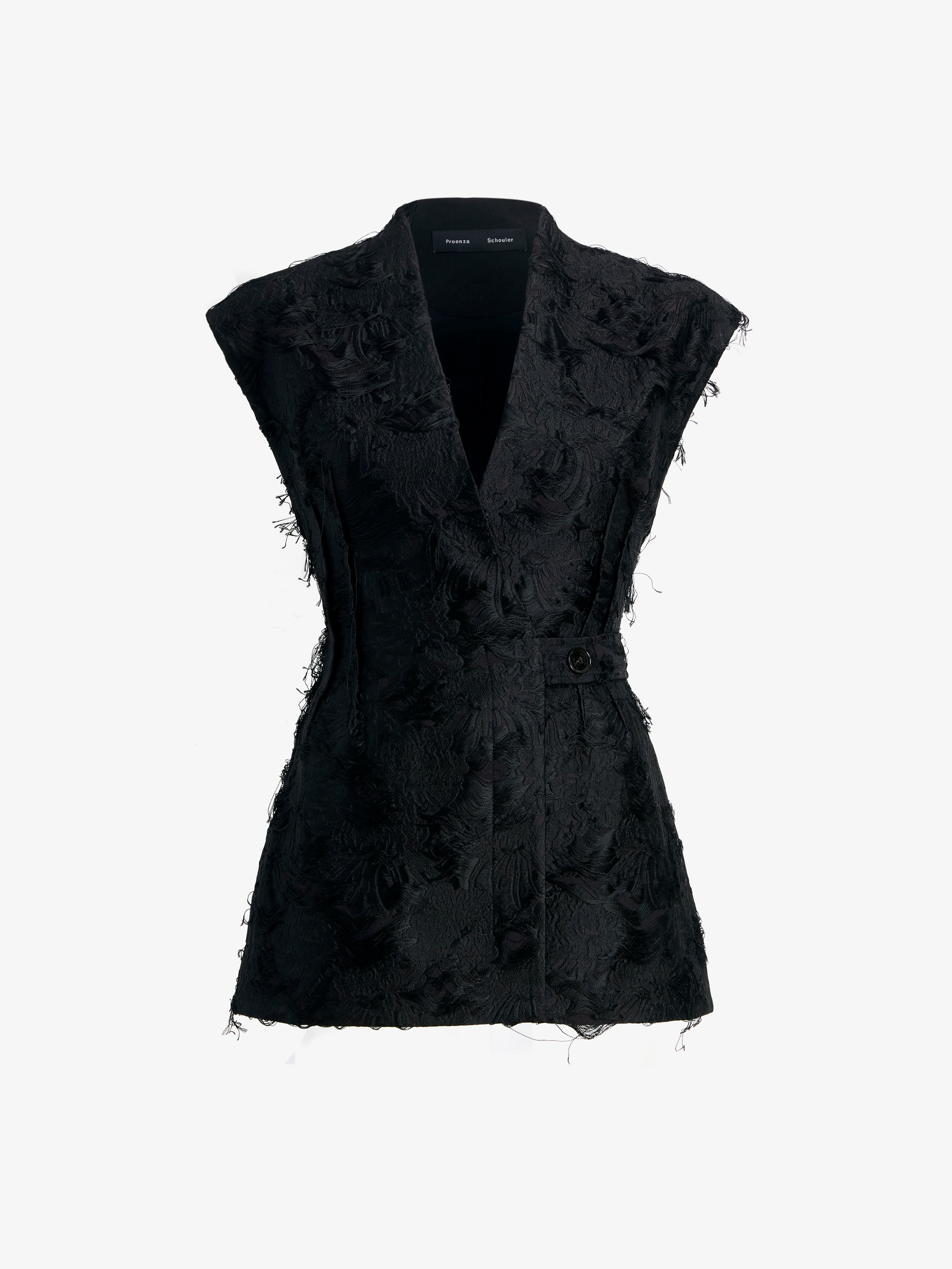 Cindle Women's Black Vest | V-Neck Jacquard, Elegant Sleeveless Design 0