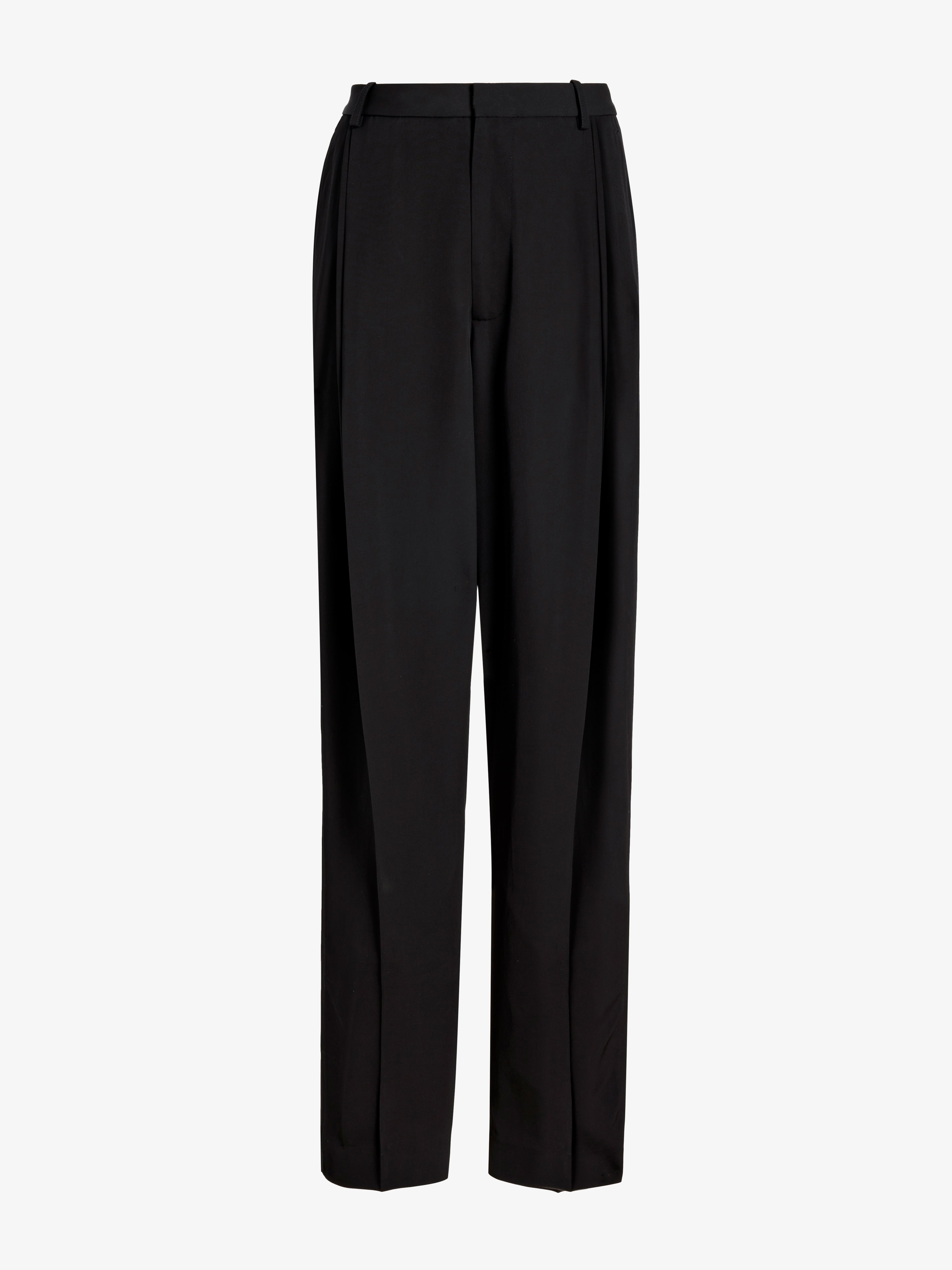 Clementina Women's Wide Leg Trousers | 100% Viscose Twill, Oversized Black Pants 0