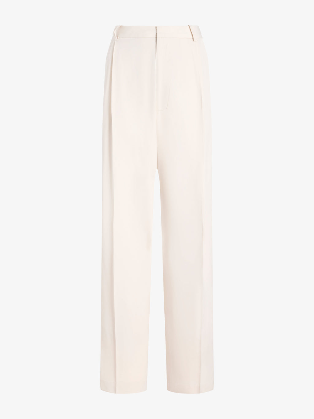Clementina Women's Wide Leg Trousers | Elegant Ecru Viscose Twill 0