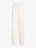 Clementina Women's Wide Leg Trousers | Elegant Ecru Viscose Twill 0