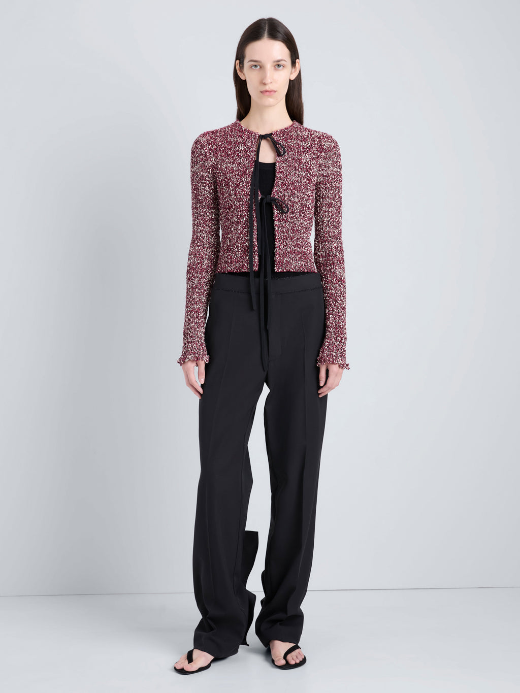 Coco Women's Cropped Cardigan | Cotton-Linen Blend, Keyhole Detail 5