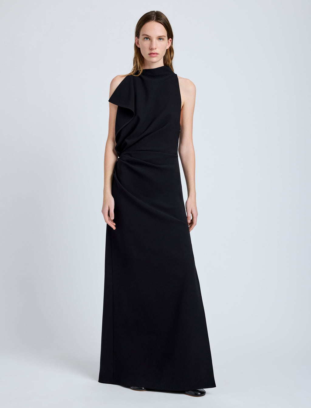 Daisy Women's Maxi Dress | Elegant Matte Double Crepe with Side Slit 1