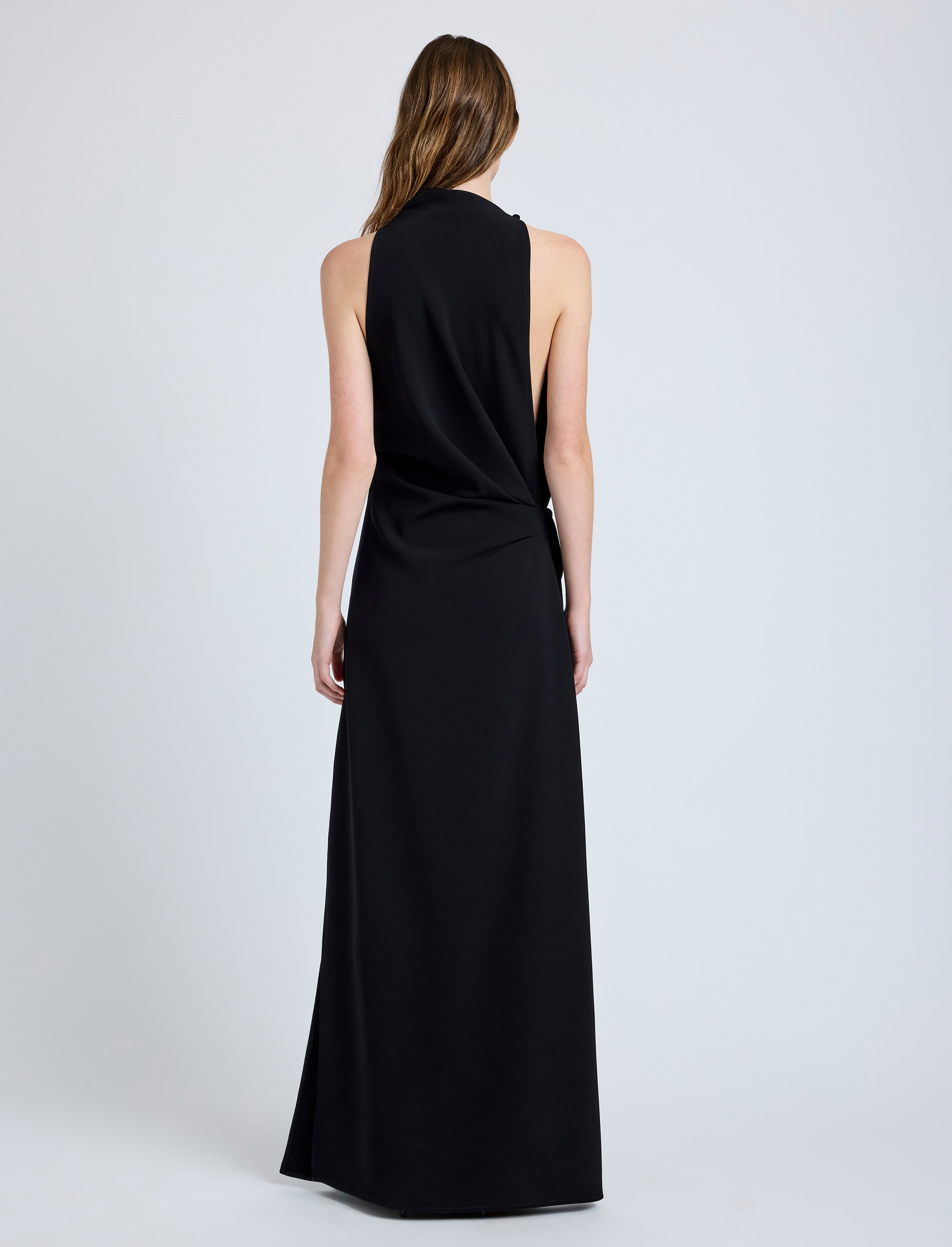 Daisy Women's Maxi Dress | Elegant Matte Double Crepe with Side Slit 3