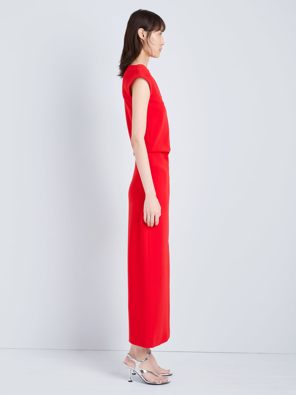 Damea Women's Dress | Matte Double Crepe, Asymmetric Design 2