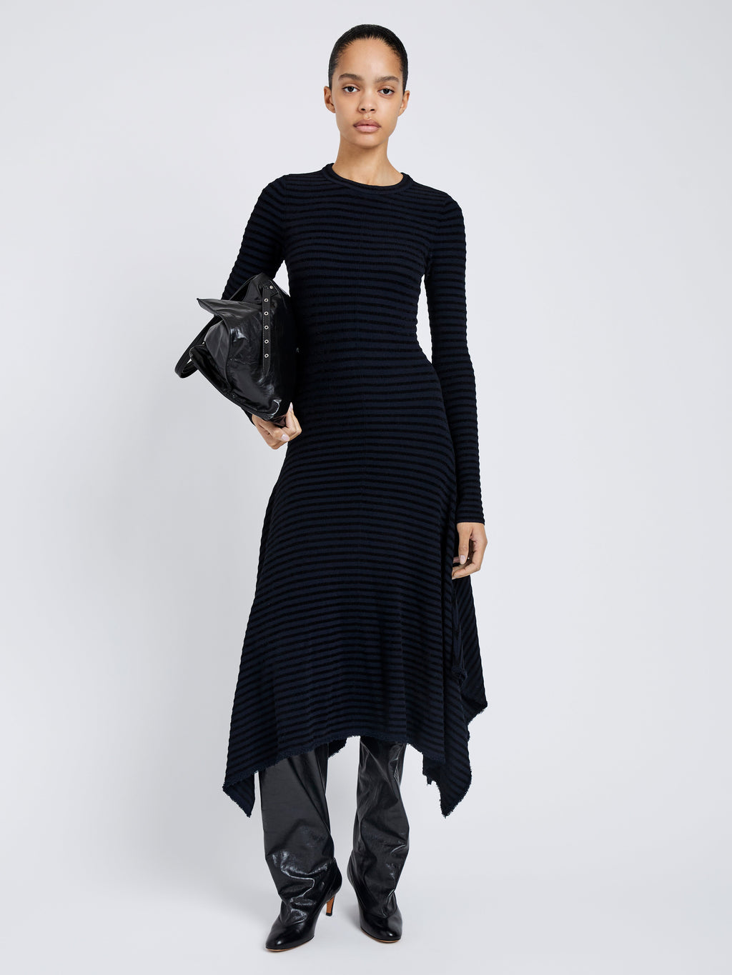 Didi Women's Dress | Matte Viscose Velvet Stripe 1