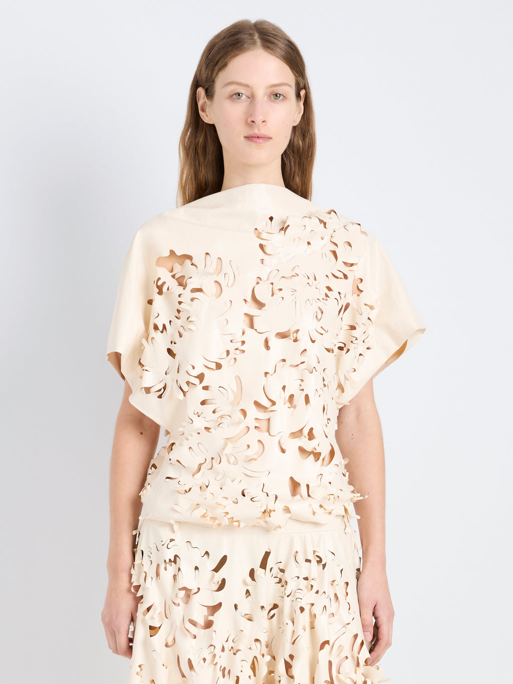 Dina Women's Top | Lacquered Cotton, Short Sleeves 1