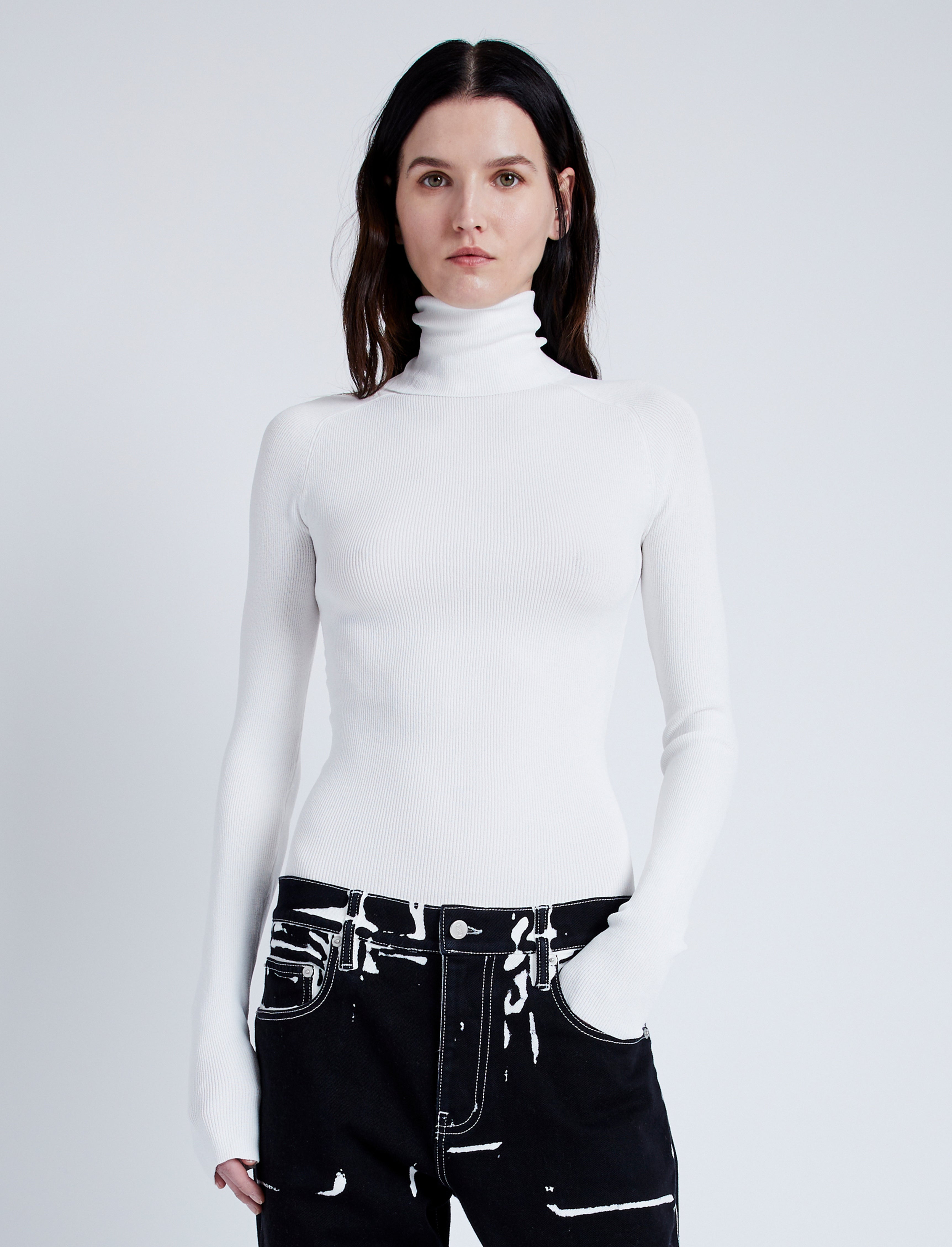 Fiona Women's Top | Matte Viscose Slim Fit Turtleneck Blouse 1
