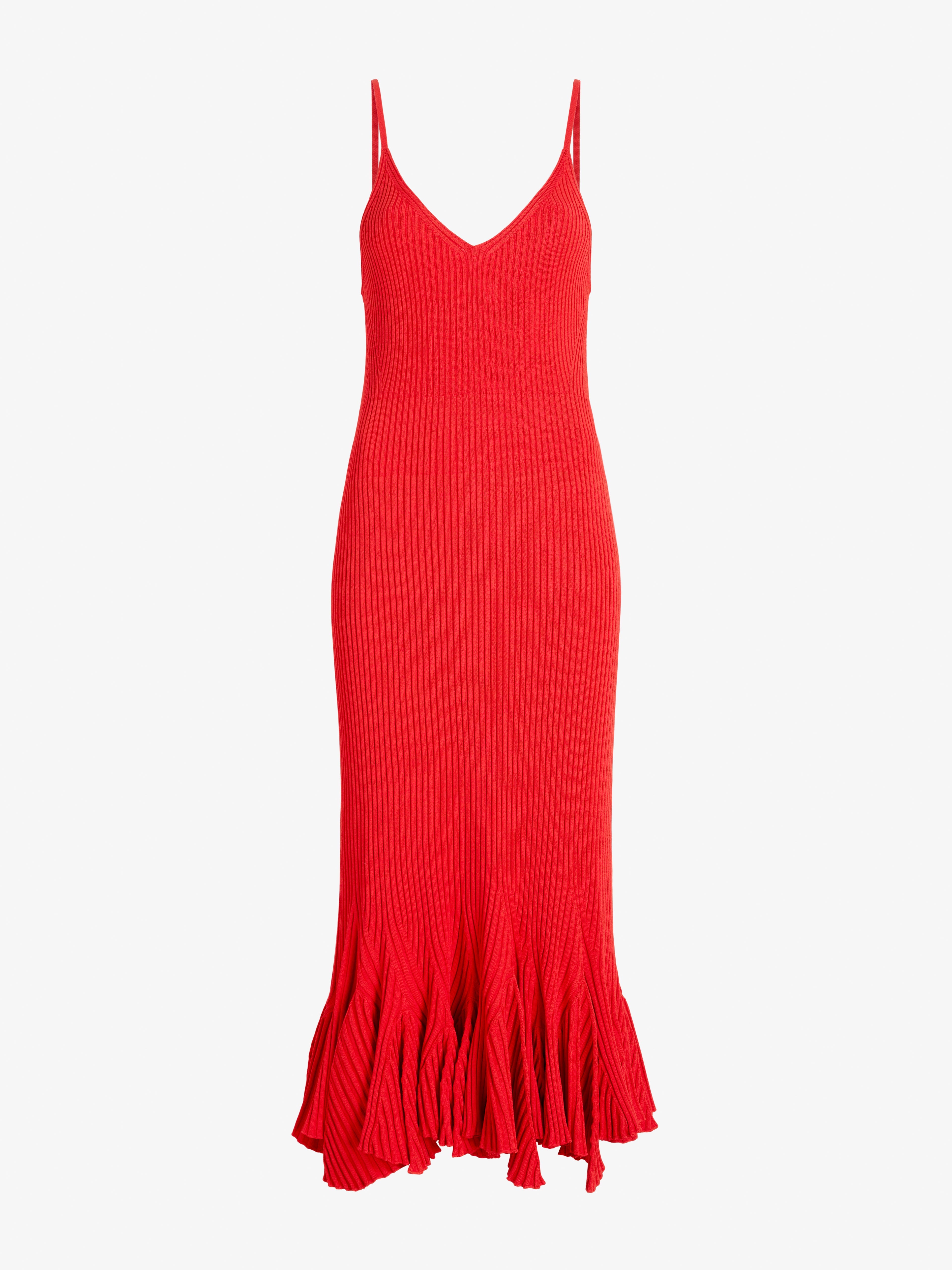 Gigi Women's Dress | Viscose Ribbed Godet, Slim Fit 0