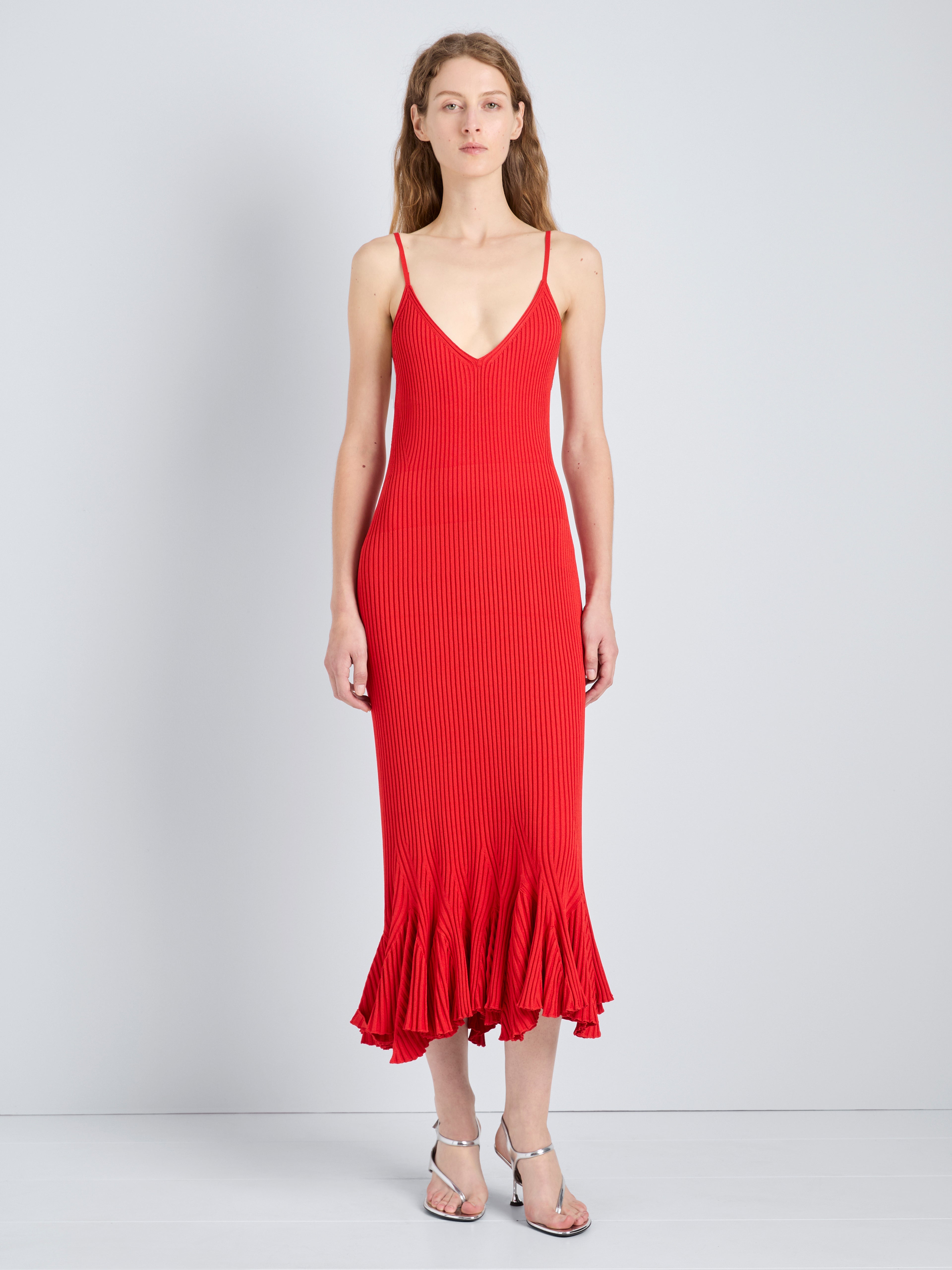 Gigi Women's Dress | Viscose Ribbed Godet, Slim Fit 1