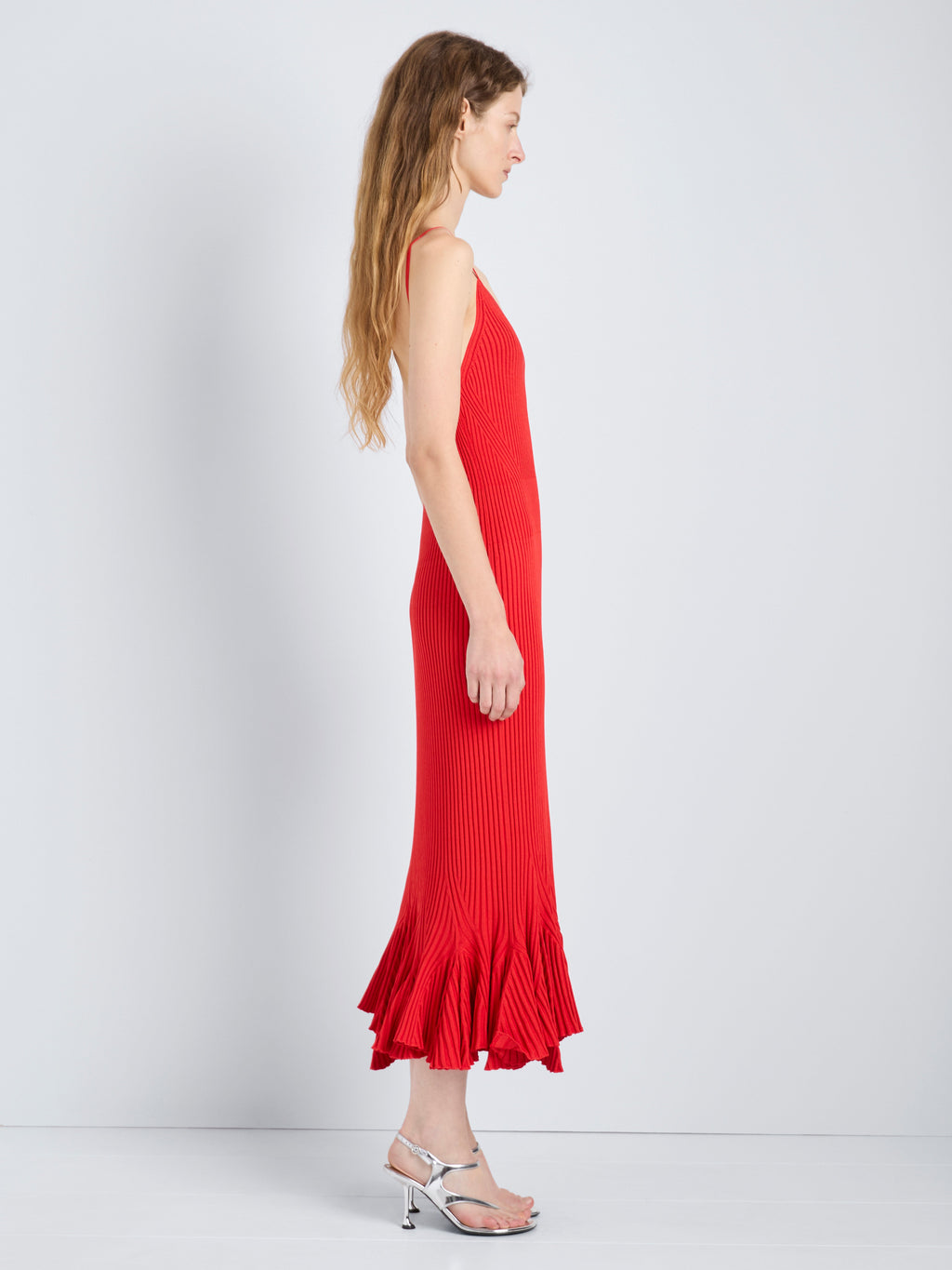 Gigi Women's Dress | Viscose Ribbed Godet, Slim Fit 2