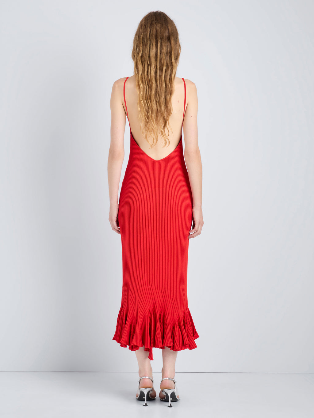 Gigi Women's Dress | Viscose Ribbed Godet, Slim Fit 3