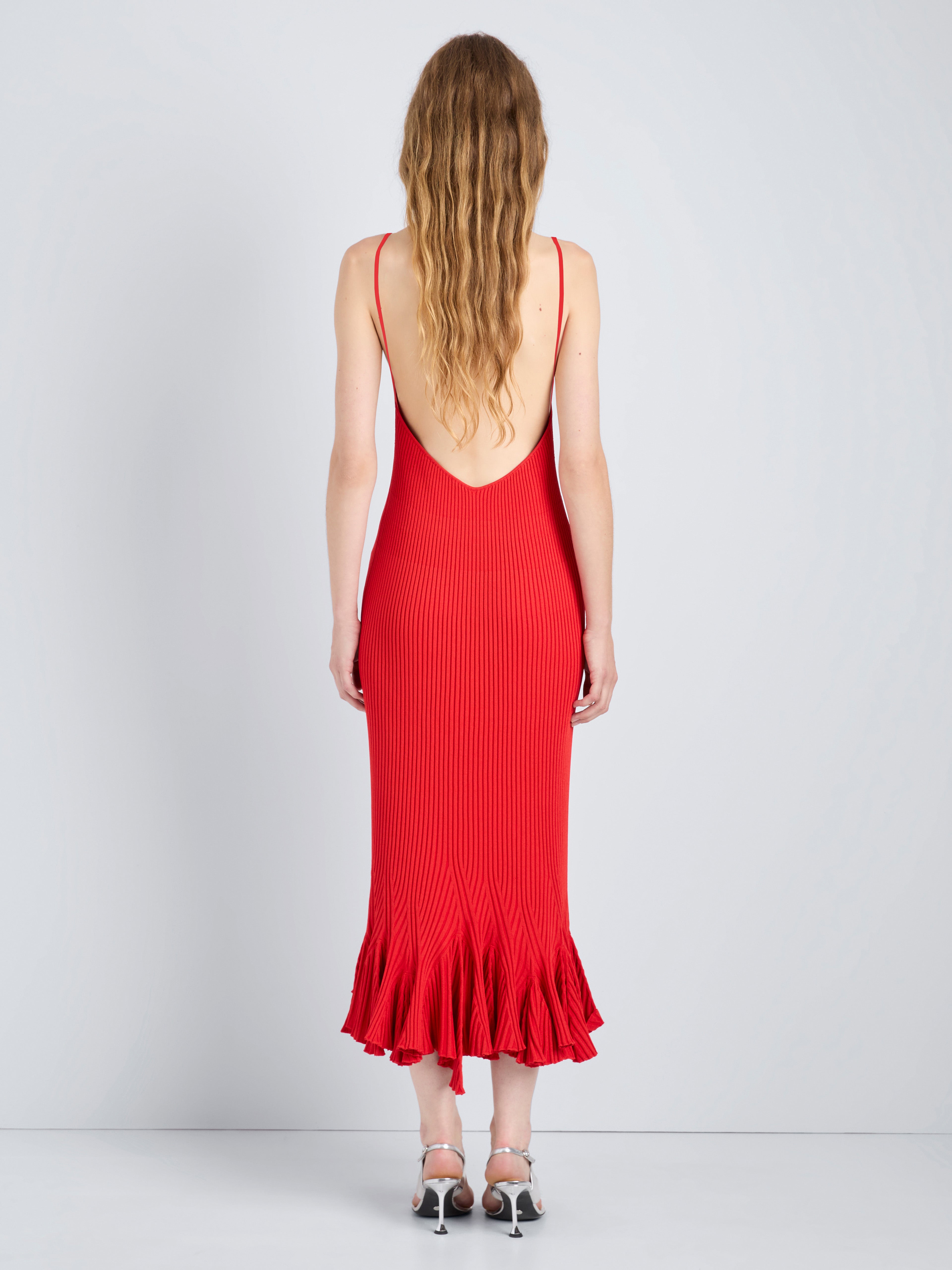 Gigi Women's Dress | Viscose Ribbed Godet, Slim Fit 3