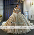 Ruffles Skirt Long Train Wedding Dress