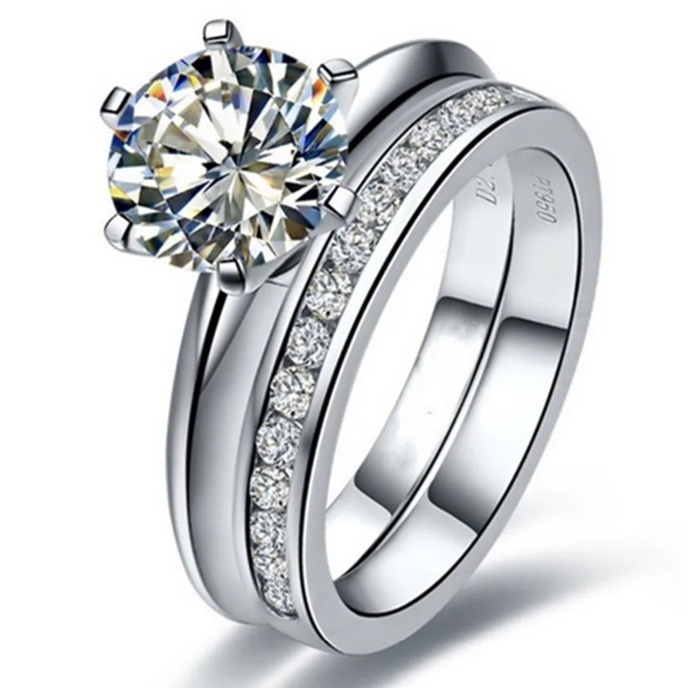 Platinum VVS1 Moissanite Engagement Set