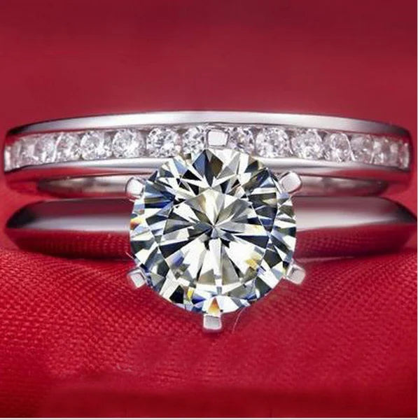 Platinum VVS1 Moissanite Engagement Set