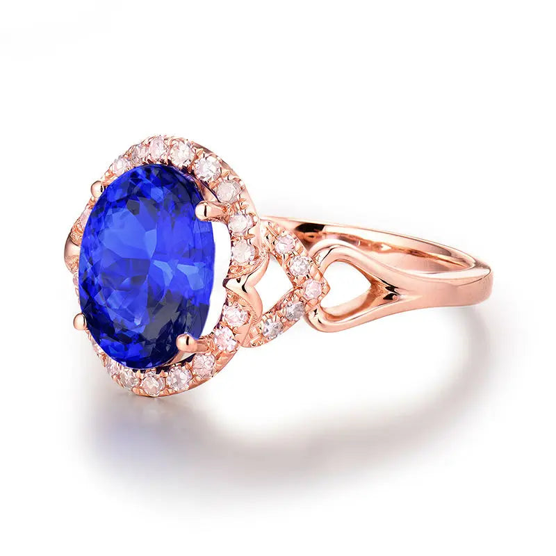 Tanzanite Diamond Rose Gold Ring