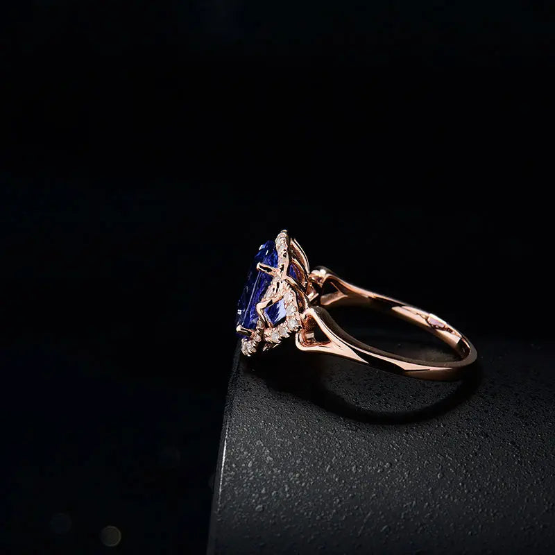 Tanzanite Diamond Rose Gold Ring