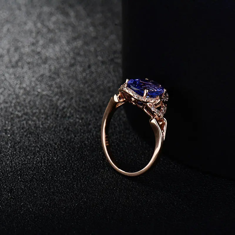 Tanzanite Diamond Rose Gold Ring