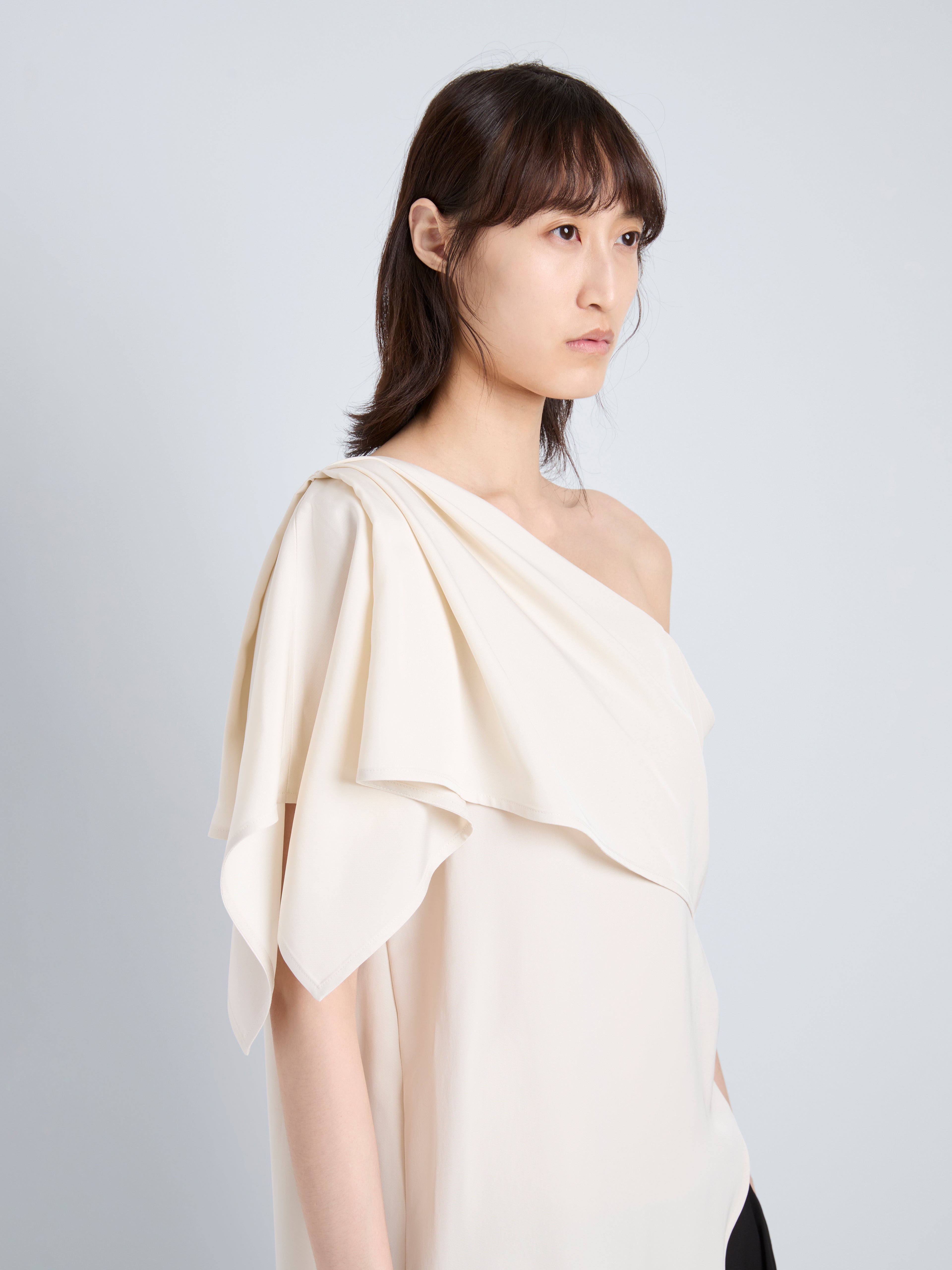 Haya Women's Top | One-Shoulder Viscose Twill, Elegant Going Out Top 4