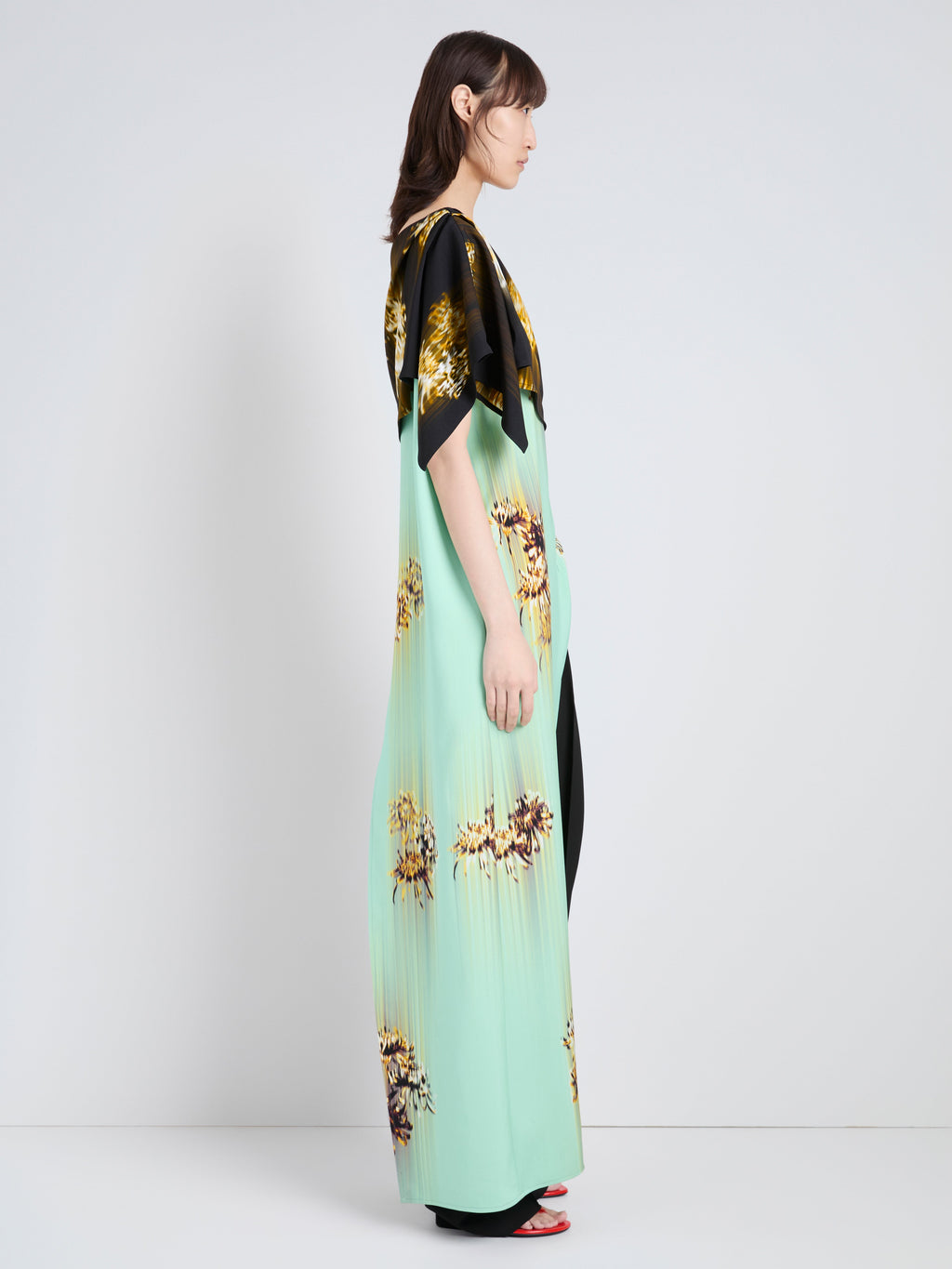 Haya Women's Top | Printed Viscose Cady, Asymmetrical Hem 3