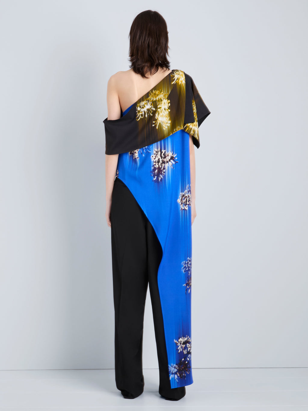 Haya Women's Top | Printed Viscose Cady, One-Shoulder Design 4