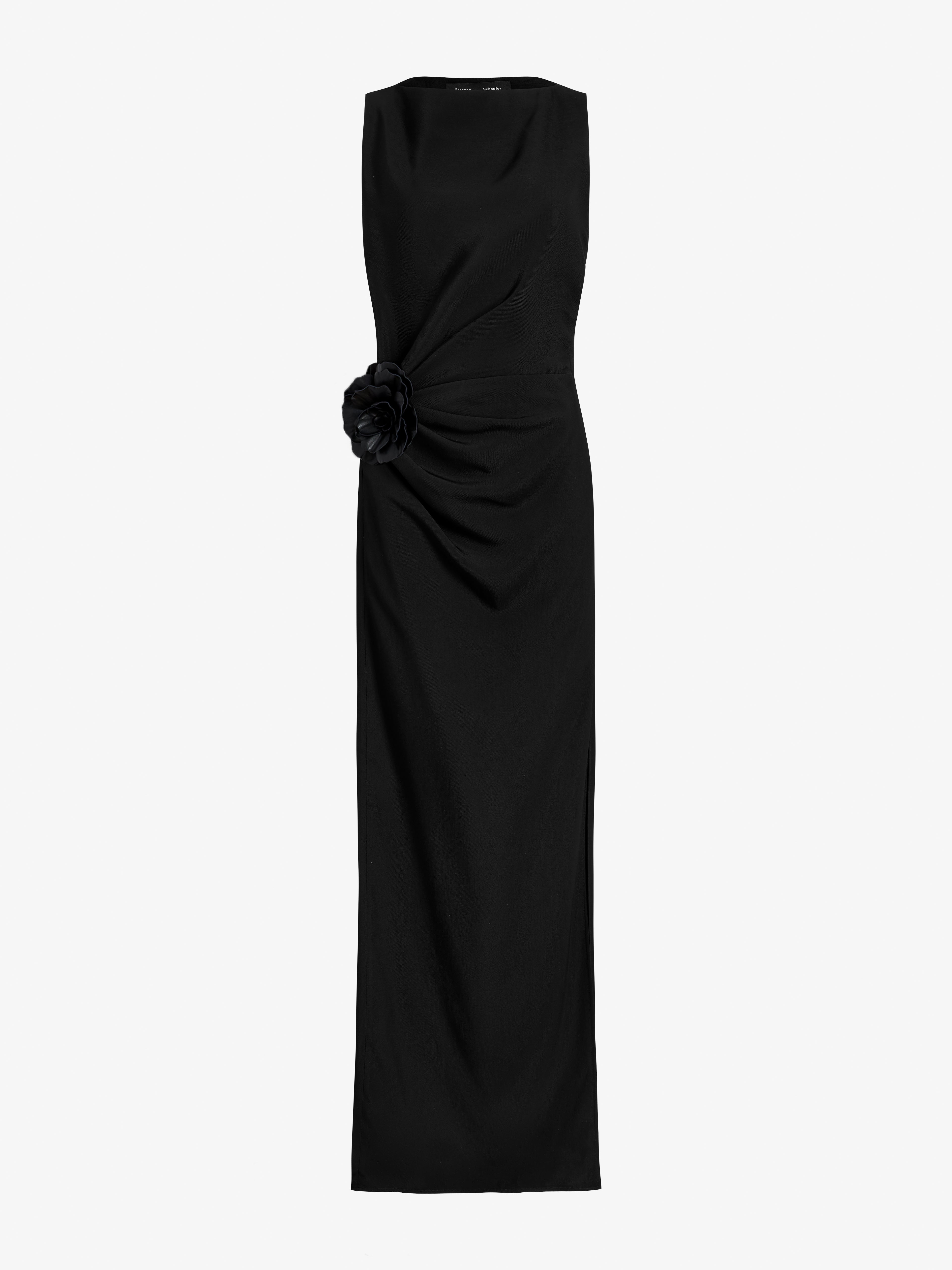 Indria Women's Black Dress | Matte Double Crepe, Elegant Design 0
