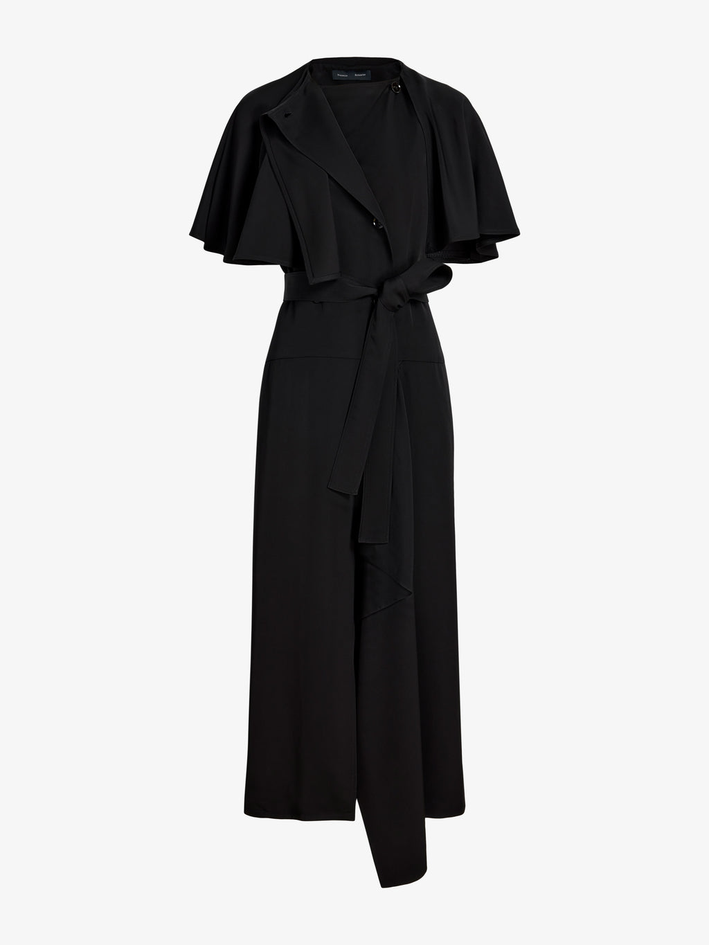 Ivy Women's Black Wrap Dress | Viscose Twill, Trench-Inspired 0